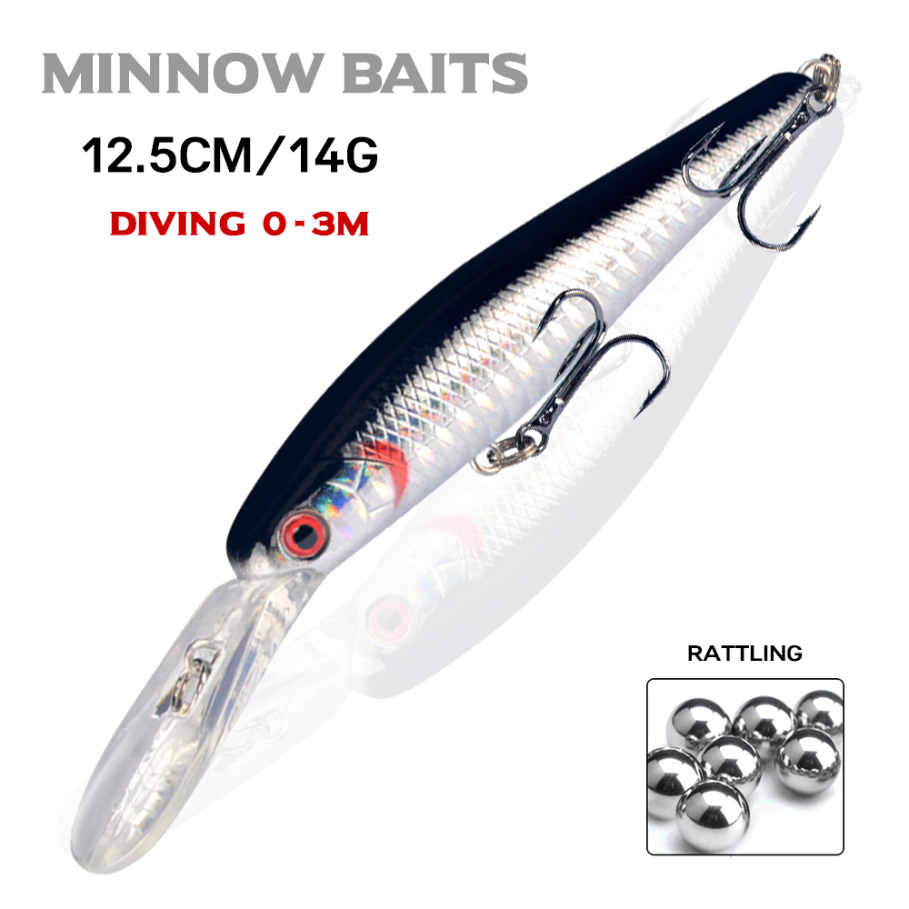 Fishing Hook Size - LINGYUE 1PCS Big Minnow Hard Crankbait