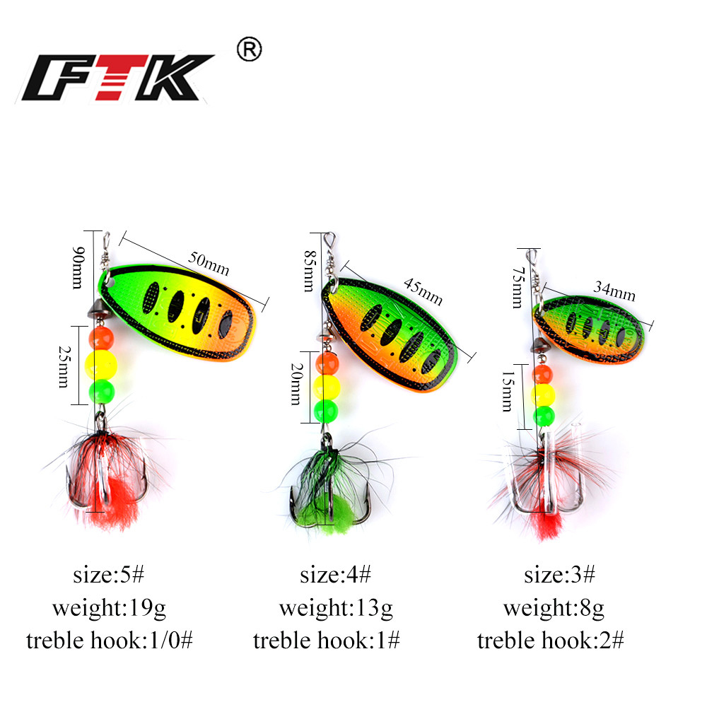 FTK Metal Fishing Lure Spinner - огляд і ціна Fishing Hook Treble