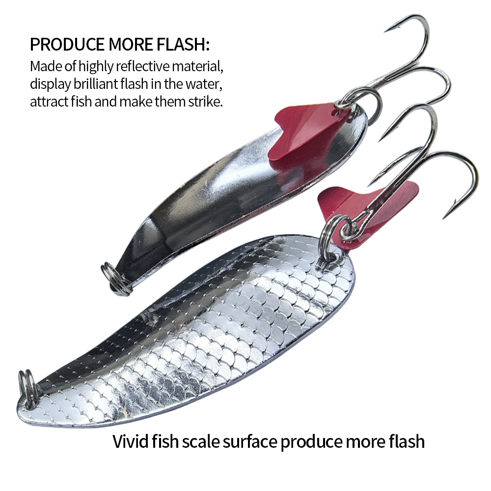 Trout Fishing Spoons Lure Silv - огляд і ціна Fishing Hook Treble