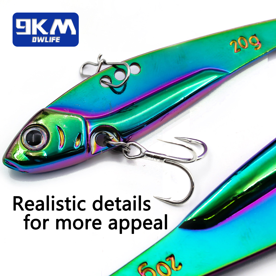 9KM 1PCS Metal Blade Fishing L - огляд і ціна Fishing Hook Treble