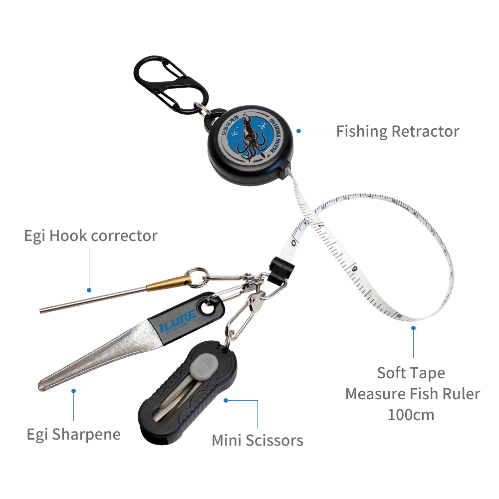 4in1 Eging Fishing Kit Retract - огляд і ціна Fishing Hook Stainless Steel